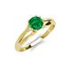 4 - Flora 6.00 mm Round Emerald Solitaire Engagement Ring 