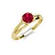 4 - Flora 6.00 mm Round Ruby Solitaire Engagement Ring 