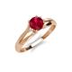 4 - Flora 6.00 mm Round Ruby Solitaire Engagement Ring 