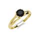 4 - Flora 6.00 mm Round Black Diamond Solitaire Engagement Ring 