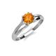 4 - Flora 6.50 mm Round Citrine Solitaire Engagement Ring 