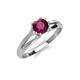 4 - Flora 6.50 mm Round Rhodolite Garnet Solitaire Engagement Ring 