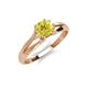 4 - Flora 6.00 mm Round Yellow Diamond Solitaire Engagement Ring 