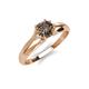 4 - Flora 6.50 mm Round Smoky Quartz Solitaire Engagement Ring 