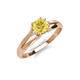 4 - Flora 6.00 mm Round Lab Created Yellow Sapphire Solitaire Engagement Ring 