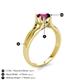 5 - Flora 6.50 mm Round Rhodolite Garnet Solitaire Engagement Ring 