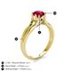 5 - Flora 6.00 mm Round Ruby Solitaire Engagement Ring 