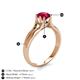 5 - Flora 6.00 mm Round Ruby Solitaire Engagement Ring 