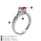 5 - Flora 6.50 mm Round Pink Tourmaline Solitaire Engagement Ring 