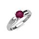 4 - Kelila 6.50 mm Round Rhodolite Garnet Solitaire Engagement Ring 