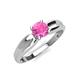 4 - Kelila 6.00 mm Round Lab Created Pink Sapphire Solitaire Engagement Ring 