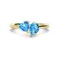 1 - Sasha Heart & Pear Shape Blue Topaz 2 Stone Duo Ring 