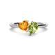 1 - Sasha Heart Shape Citrine & Pear Shape Peridot 2 Stone Duo Ring 