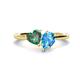 1 - Sasha Heart Shape Lab Created Alexandrite & Pear Shape Blue Topaz 2 Stone Duo Ring 