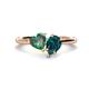 1 - Sasha Heart Shape Lab Created Alexandrite & Pear Shape London Blue Topaz 2 Stone Duo Ring 