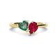 1 - Sasha Heart & Pear Shape Created Alexandrite & Created Ruby 2 Stone Duo Ring 