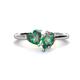 1 - Sasha Heart & Pear Shape Lab Created Alexandrite 2 Stone Duo Ring 