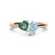 1 - Sasha Heart Shape Lab Created Alexandrite & Pear Shape Aquamarine 2 Stone Duo Ring 