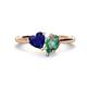 1 - Sasha Heart & Pear Shape Created Blue Sapphire & Created Alexandrite 2 Stone Duo Ring 