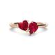 1 - Sasha Heart & Pear Shape Lab Created Ruby 2 Stone Duo Ring 