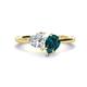 1 - Sasha GIA Certified Heart Shape Diamond & Pear Shape London Blue Topaz Stone Duo Ring 