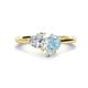1 - Sasha GIA Certified Heart Shape Diamond & Pear Shape Aquamarine Stone Duo Ring 
