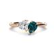 1 - Sasha GIA Certified Heart Shape Diamond & Pear Shape London Blue Topaz Stone Duo Ring 