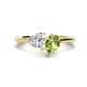 1 - Sasha GIA Certified Heart Shape Diamond & Pear Shape Peridot Stone Duo Ring 