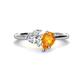 1 - Sasha GIA Certified Heart Shape Diamond & Pear Shape Citrine Stone Duo Ring 