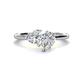 1 - Sasha GIA Certified Heart Shape Diamond & Pear Shape Forever Brilliant Moissanite 2 Stone Duo Ring 