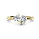 1 - Sasha IGI Certified Heart Shape Lab Grown Diamond & Pear Shape Forever Brilliant Moissanite 2 Stone Duo Ring 