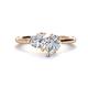 1 - Sasha IGI Certified Heart Shape Lab Grown Diamond & Pear Shape Forever Brilliant Moissanite 2 Stone Duo Ring 