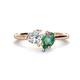 1 - Sasha IGI Certified Heart Shape Lab Grown Diamond & Pear Shape Lab Created Alexandrite 2 Stone Duo Ring 