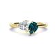 1 - Sasha IGI Certified Heart Shape Lab Grown Diamond & Pear Shape London Blue Topaz Stone Duo Ring 