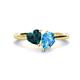 1 - Sasha Heart Shape London Blue Topaz & Pear Shape Blue Topaz 2 Stone Duo Ring 