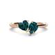 1 - Sasha Heart & Pear Shape London Blue Topaz 2 Stone Duo Ring 