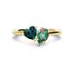 1 - Sasha Heart Shape London Blue Topaz & Pear Shape Lab Created Alexandrite 2 Stone Duo Ring 