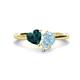 1 - Sasha Heart Shape London Blue Topaz & Pear Shape Aquamarine 2 Stone Duo Ring 