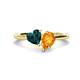 1 - Sasha Heart Shape London Blue Topaz & Pear Shape Citrine 2 Stone Duo Ring 