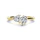 1 - Sasha IGI Certified Pear Shape Lab Grown Diamond & Heart Shape Forever Brilliant Moissanite 2 Stone Duo Ring 