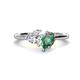 1 - Sasha Heart Shape Forever One Moissanite & Pear Shape Lab Created Alexandrite 2 Stone Duo Ring 