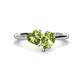 1 - Sasha Heart & Pear Shape Peridot 2 Stone Duo Ring 