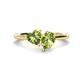 1 - Sasha Heart & Pear Shape Peridot 2 Stone Duo Ring 