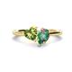 1 - Sasha Heart Shape Peridot & Pear Shape Lab Created Alexandrite 2 Stone Duo Ring 