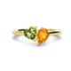 1 - Sasha Heart Shape Peridot & Pear Shape Citrine 2 Stone Duo Ring 