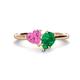 1 - Sasha Heart & Pear Shape Created Pink Sapphire & Created Emerald 2 Stone Duo Ring 