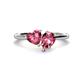 1 - Sasha Heart & Pear Shape Pink Tourmaline 2 Stone Duo Ring 