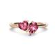 1 - Sasha Heart & Pear Shape Pink Tourmaline 2 Stone Duo Ring 