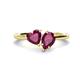 1 - Sasha Heart & Pear Shape Rhodolite Garnet 2 Stone Duo Ring 