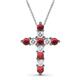 1 - Abella Ruby and Diamond Cross Pendant 